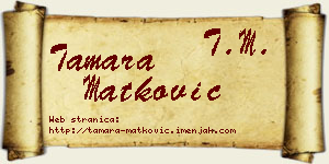 Tamara Matković vizit kartica